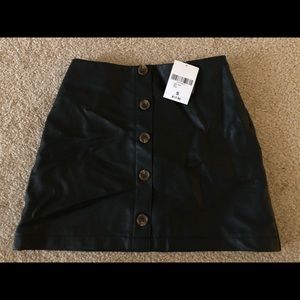 Black leather button down forever 21 skirt